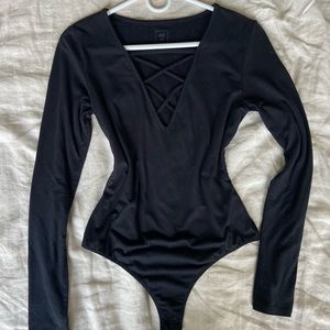 Me to We strappy black bodysuit, Size Small (from PacSun)